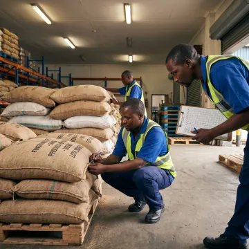 Quality checked ragi sacks ready for dispatch