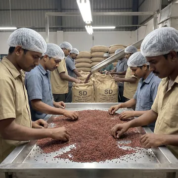 Ragi quality inspection and packing process