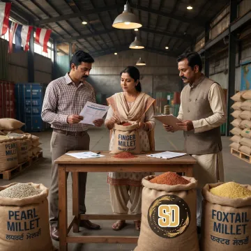 Millet supply team checking bulk order documents