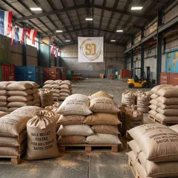 Bulk millet grains for compound feed mills
