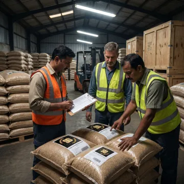 Team preparing bulk Kodo millet order for dispatch