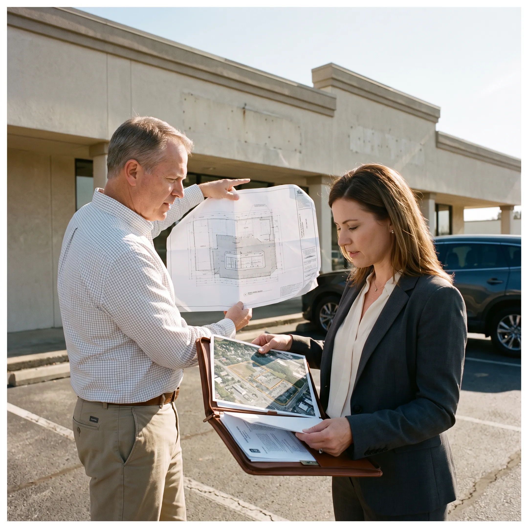Owner-users reviewing a commercial property
