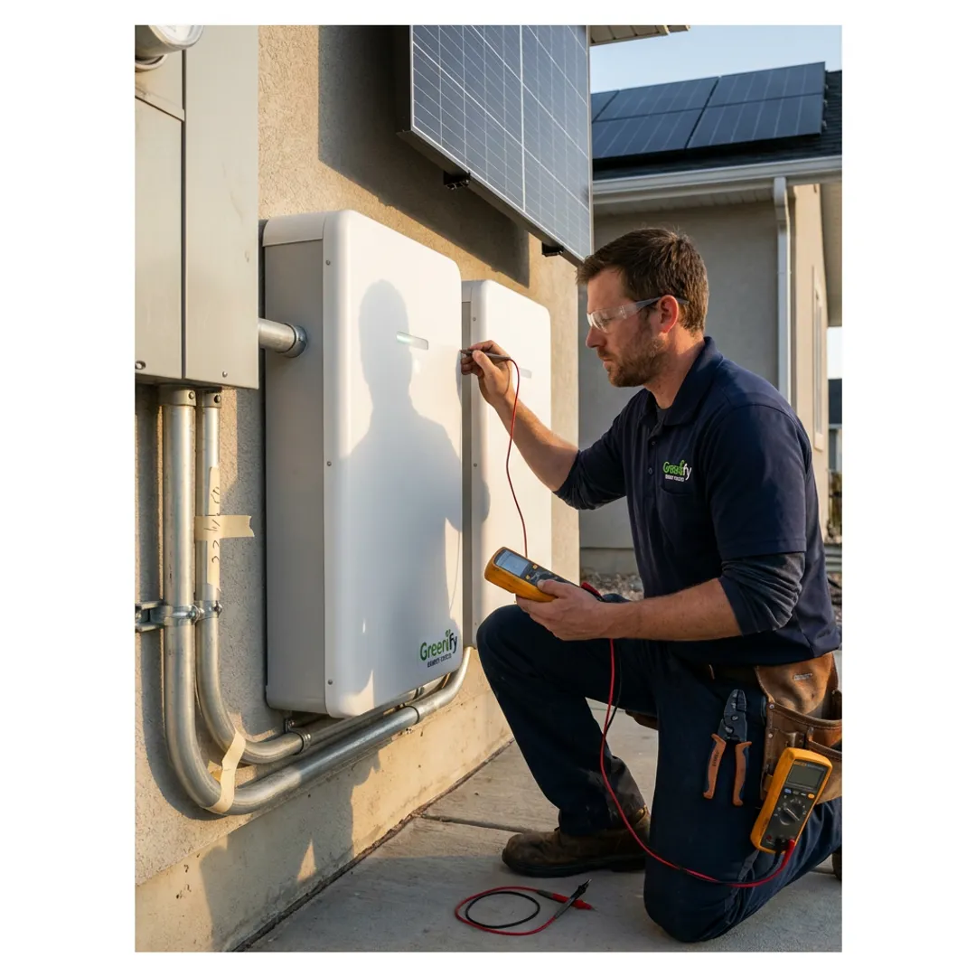 Home battery backup system with solar panels