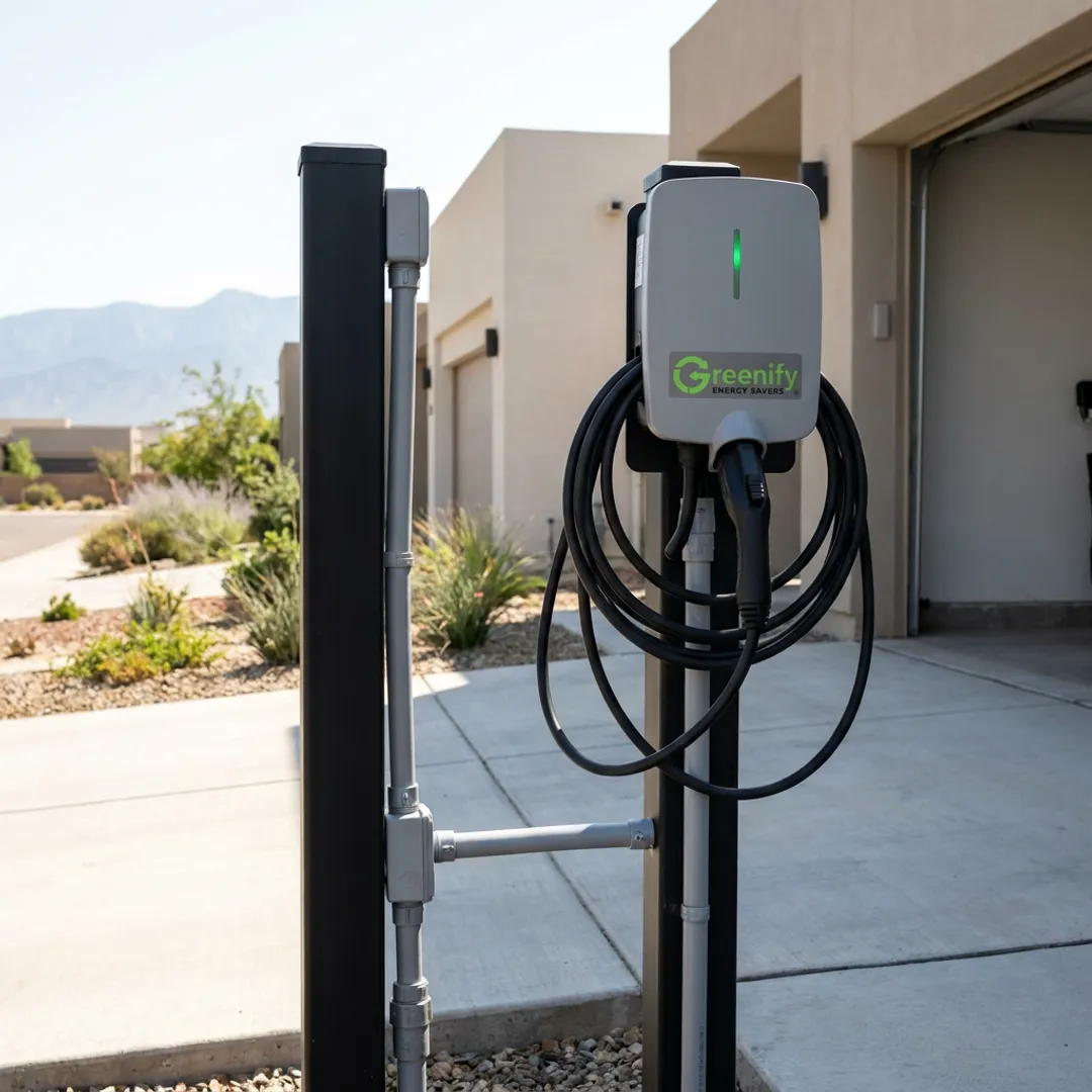 Outdoor EV Charger Post Installation