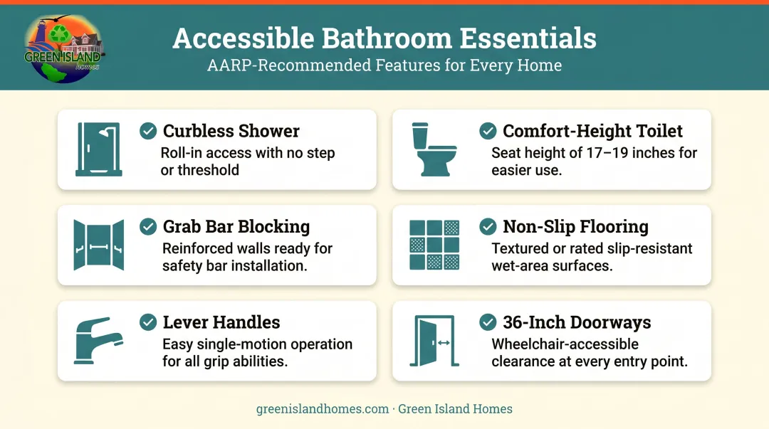 Six accessible bathroom features for in-law suite aging-in-place design