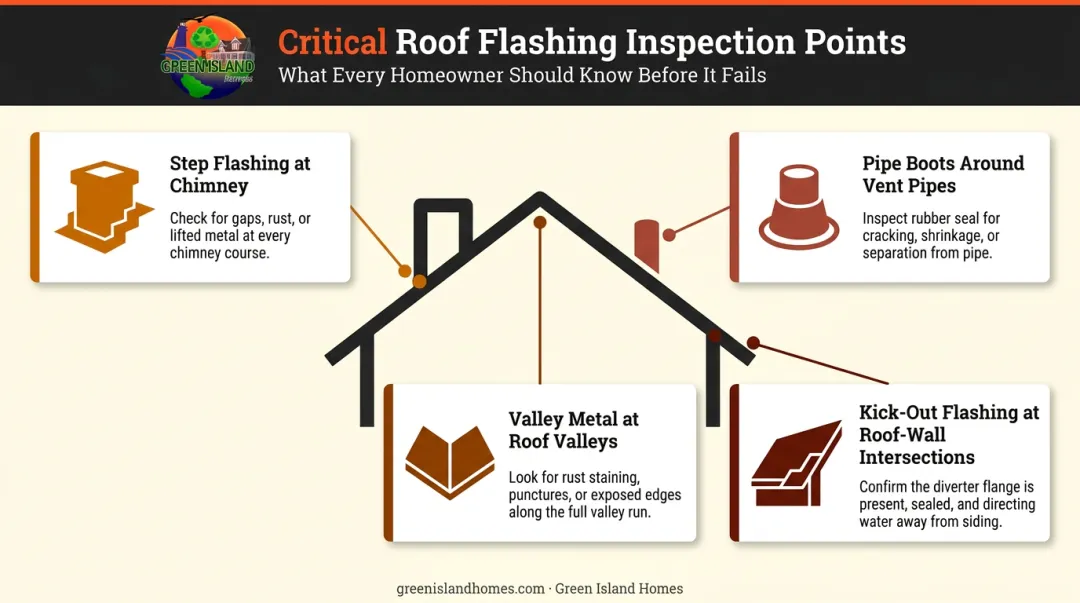 Roof flashing inspection checklist four key areas to verify after installation
