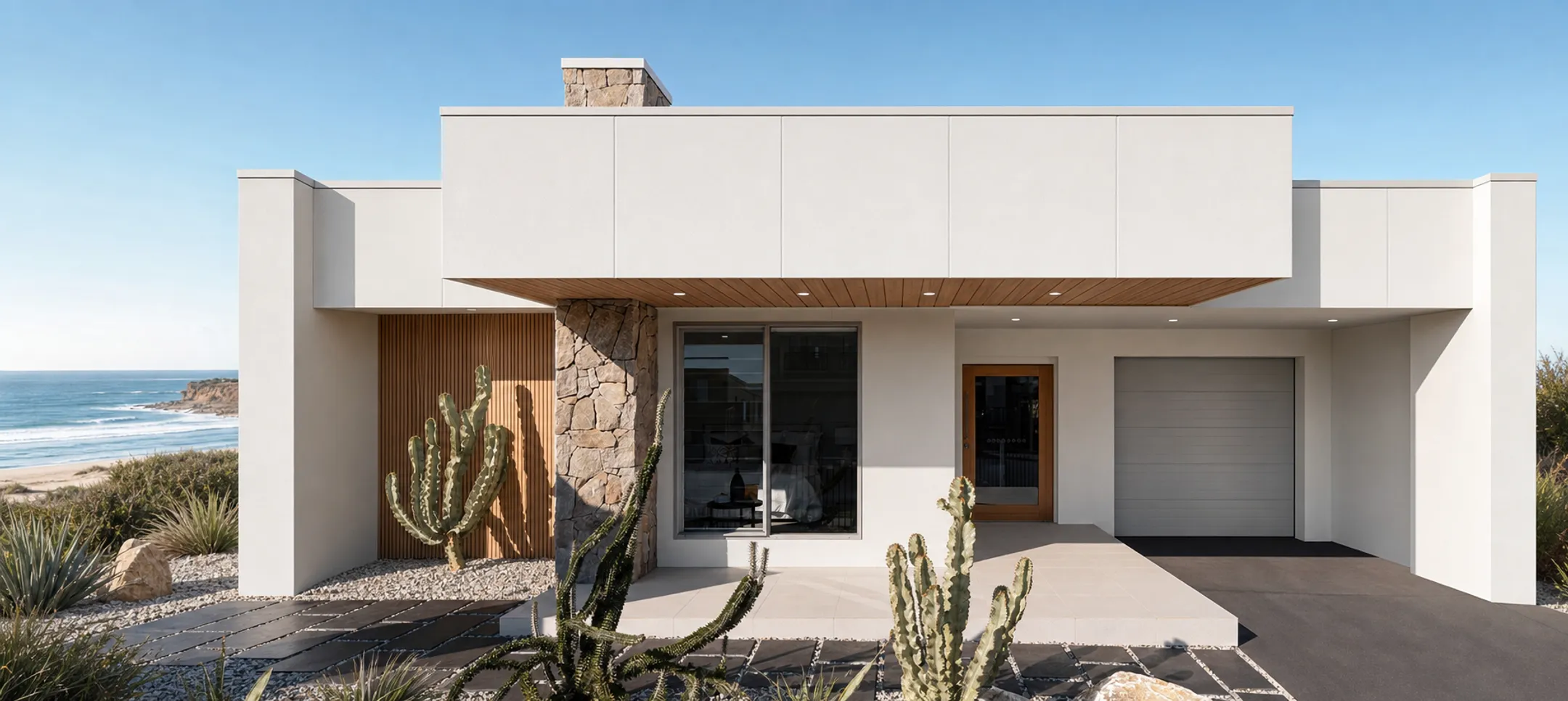 Fiber cement siding installed on coastal home exterior