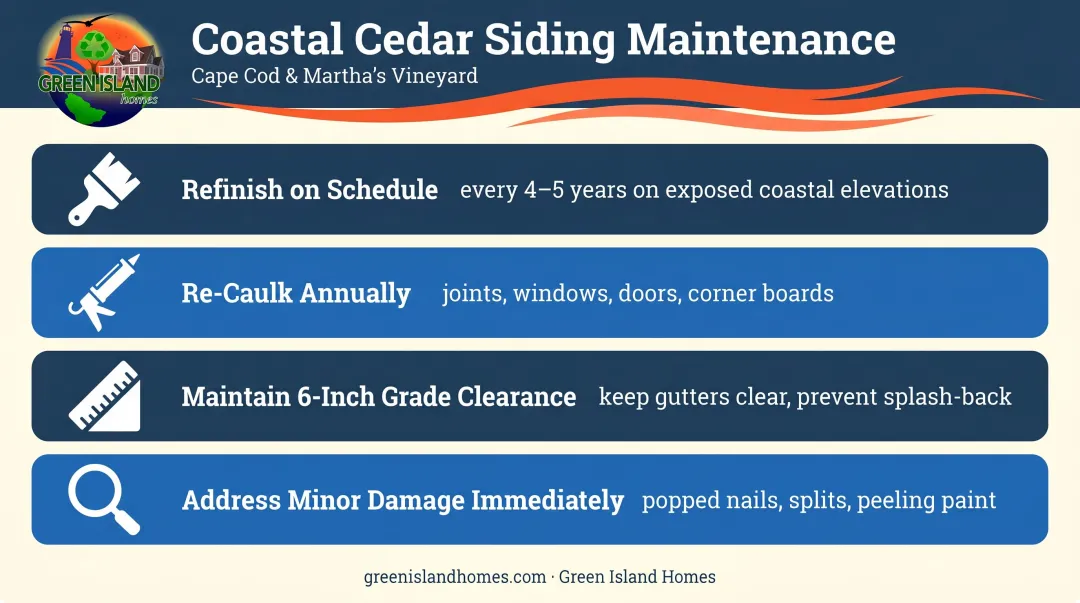 Four cedar siding preventive maintenance habits for coastal homes annual checklist