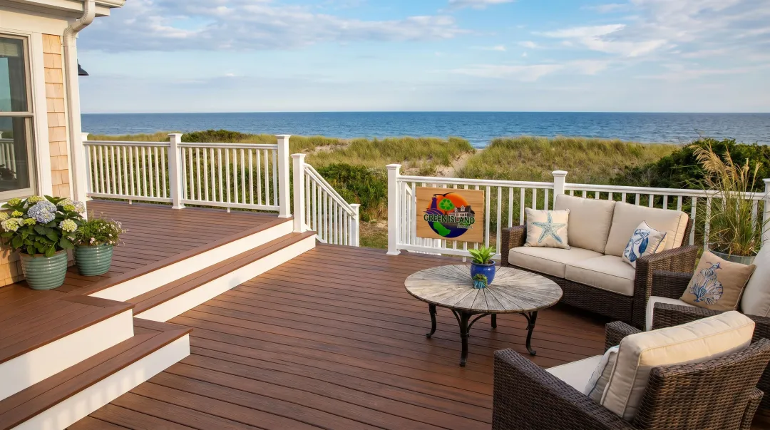 Green Island Homes coastal deck construction project on Cape Cod or Martha's Vineyard