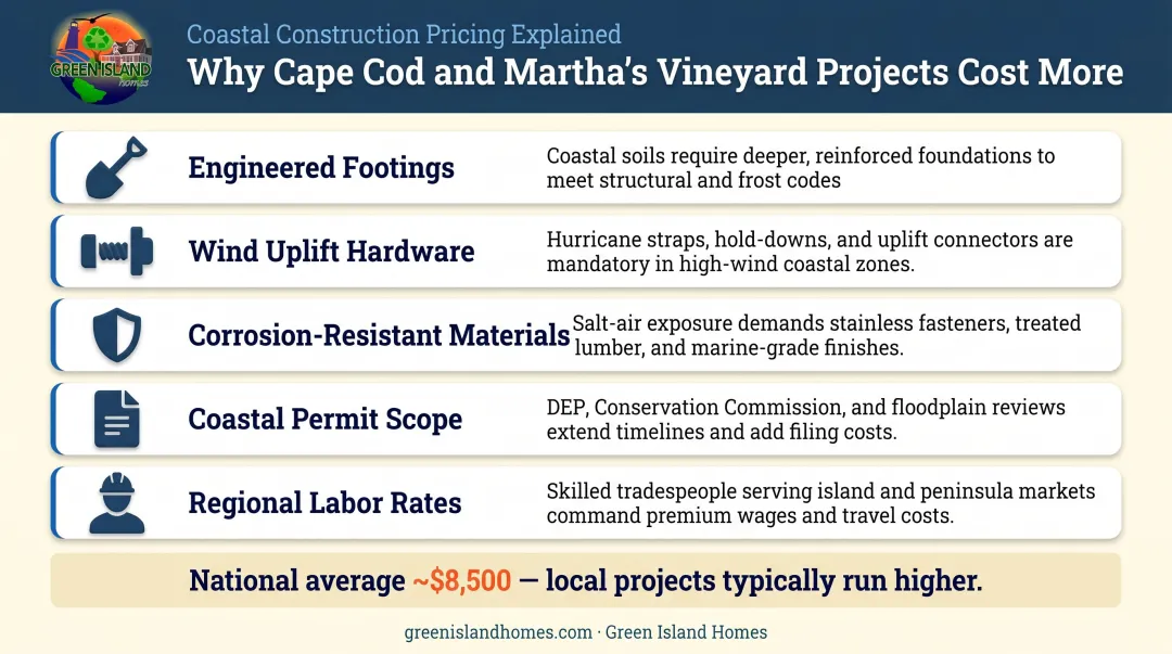 Five cost factors raising Cape Cod deck roof prices above national average