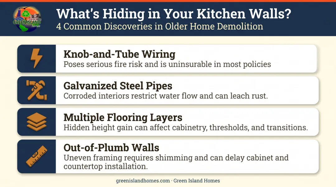 Four common hidden problems discovered in pre-1950 home kitchen renovations