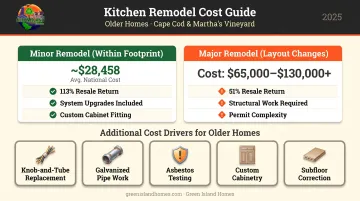 Cost drivers comparison minor versus major kitchen remodel return on investment breakdown
