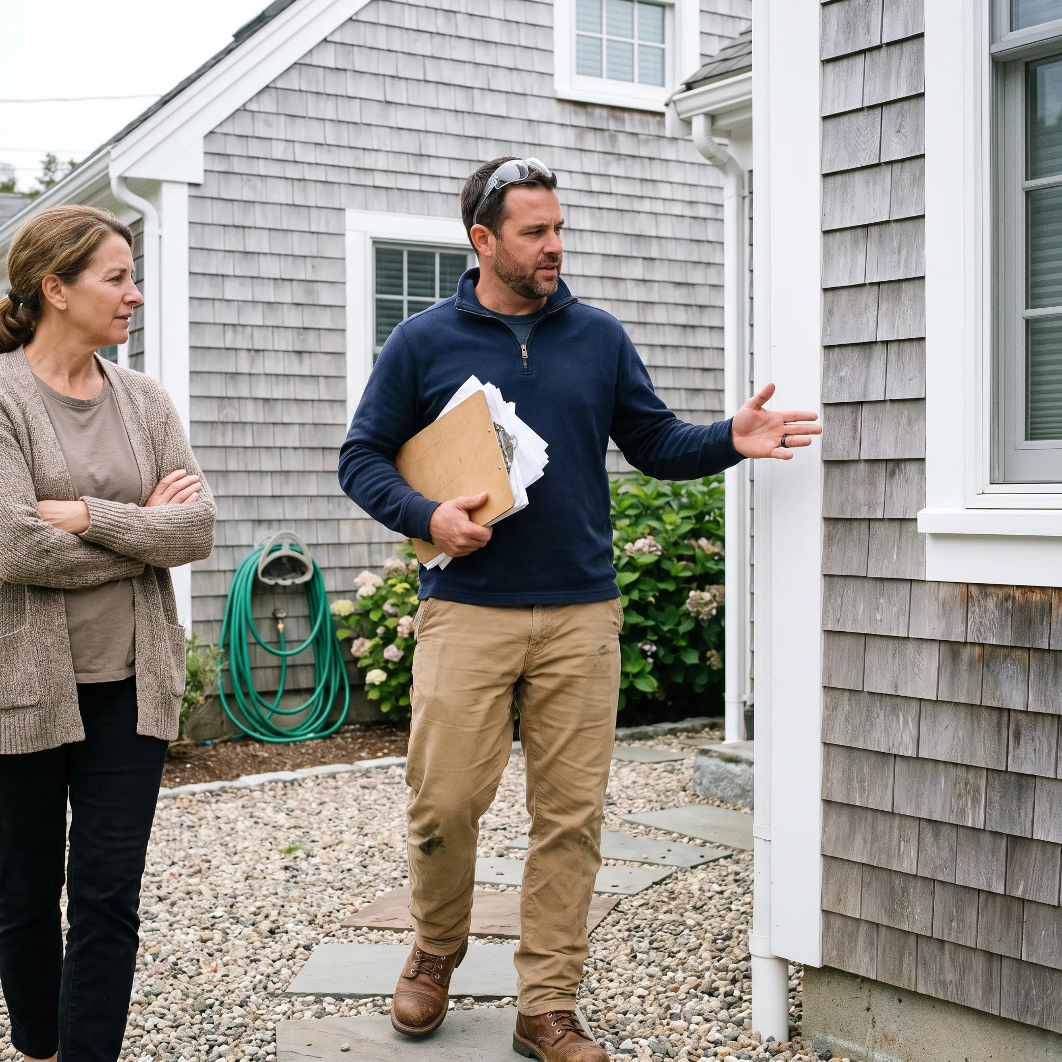Property manager inspecting a Cape Cod residence