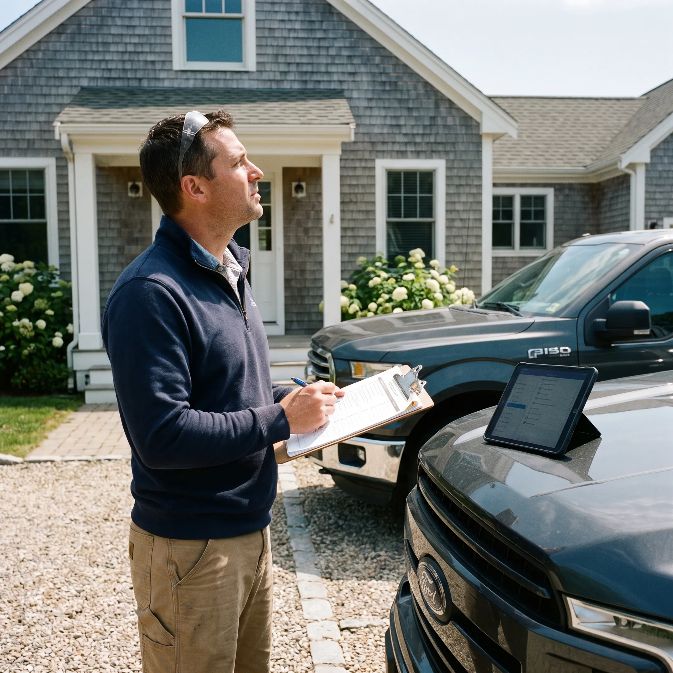 Property manager reviewing a second home