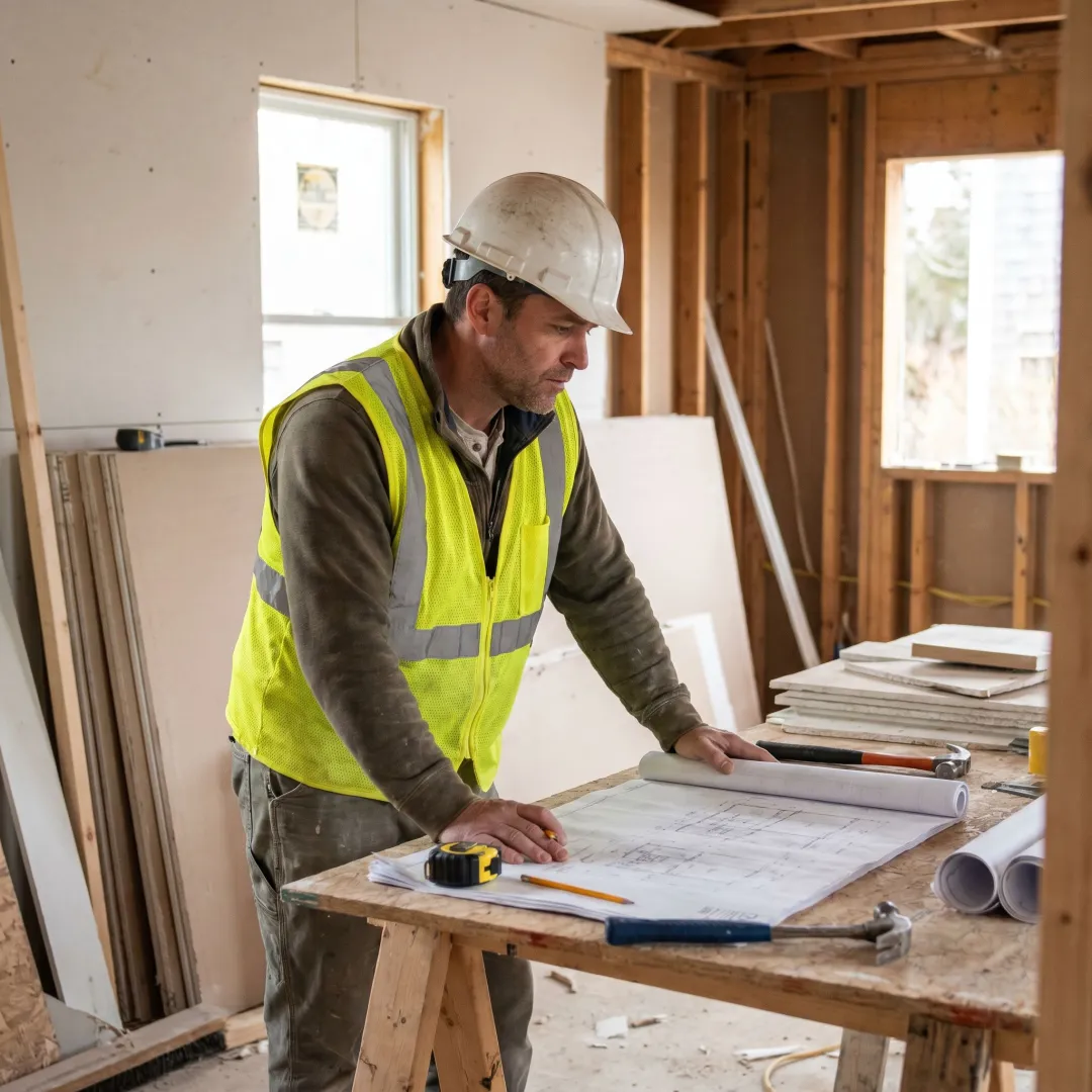 Contractor coordinating a residential renovation project