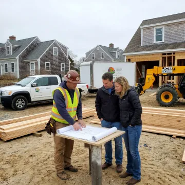 Builder reviewing custom home plans