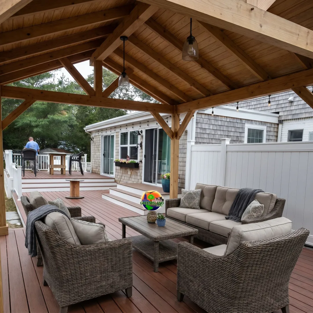 Waterproofed under deck patio area