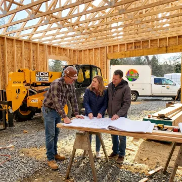 Contractor reviewing custom home plans