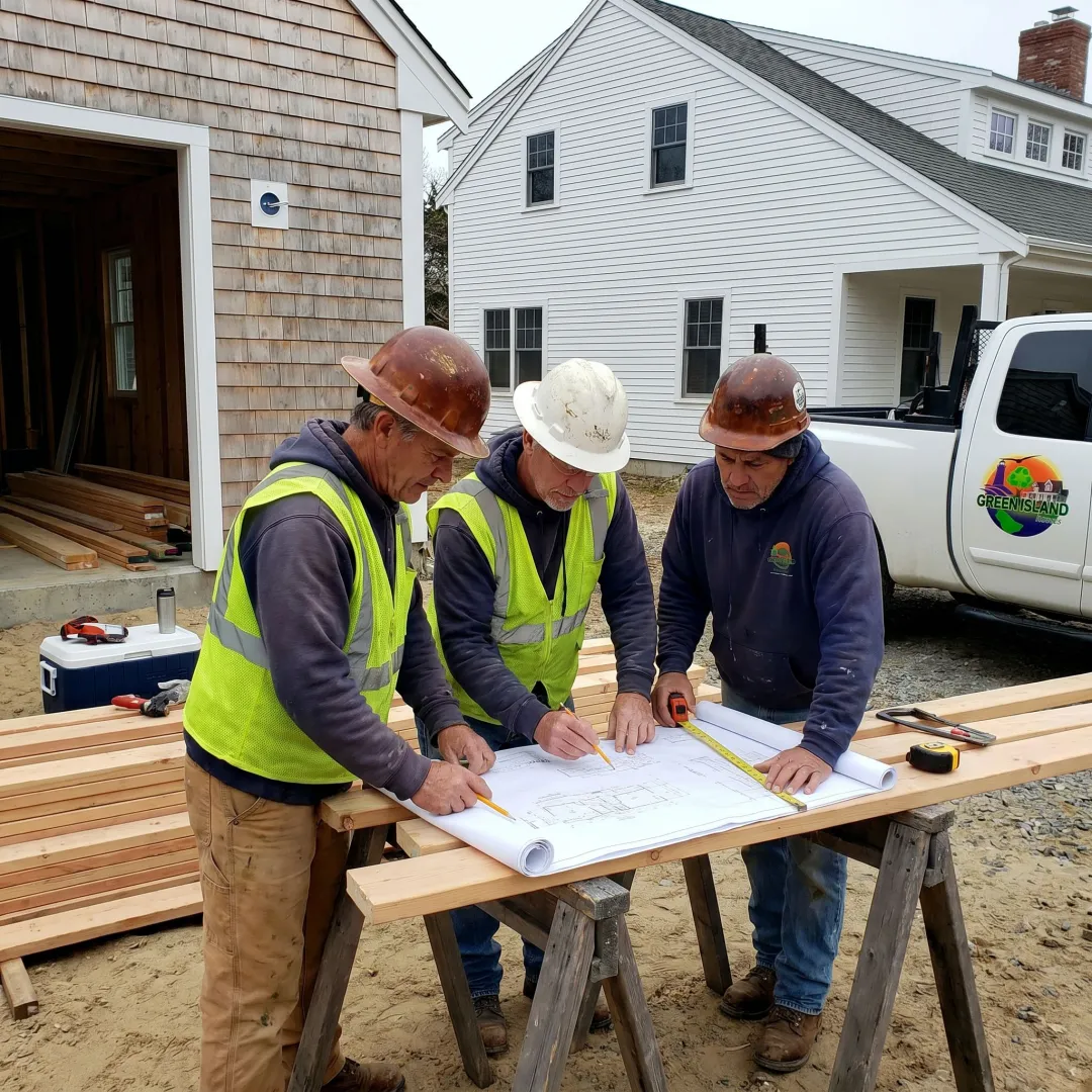 General contractor reviewing home remodeling plans