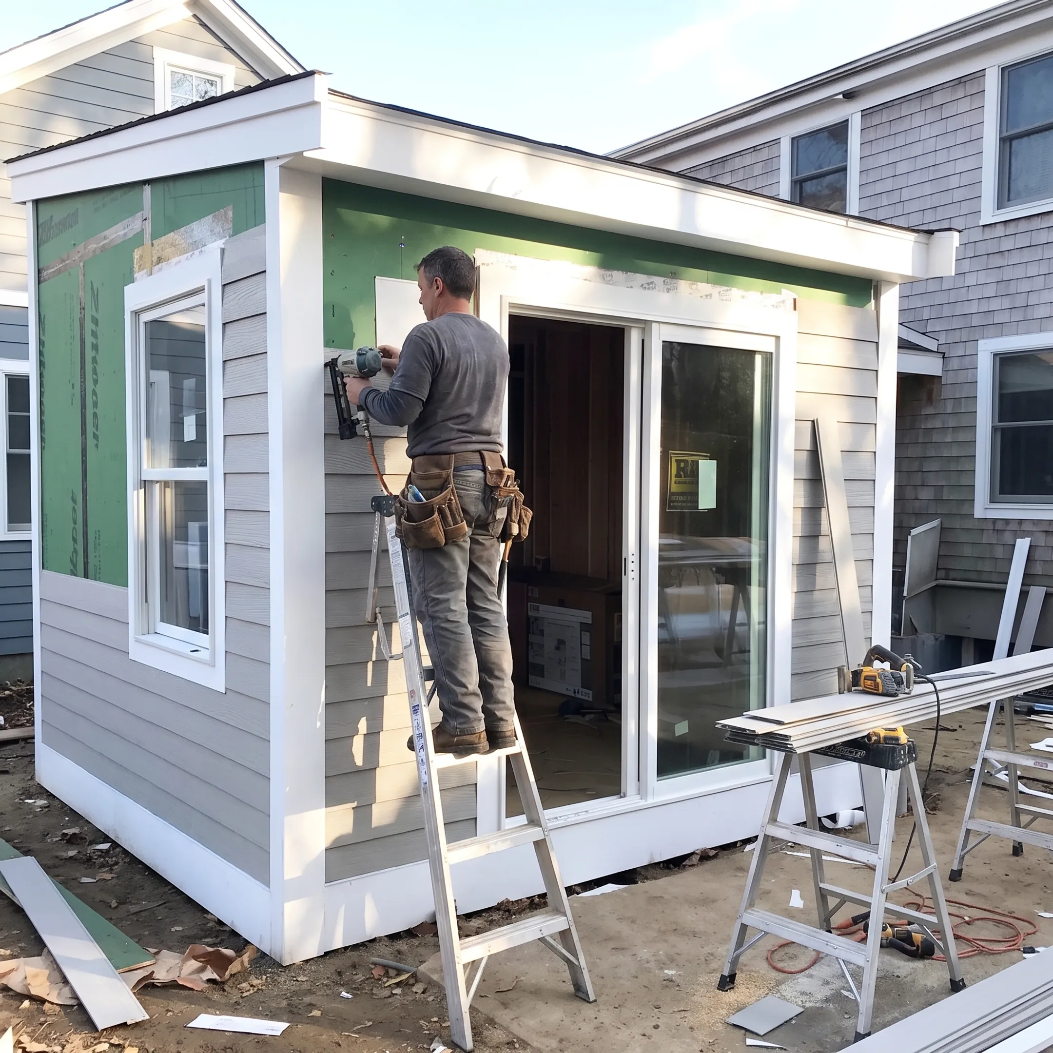 New siding installed on a coastal Falmouth home