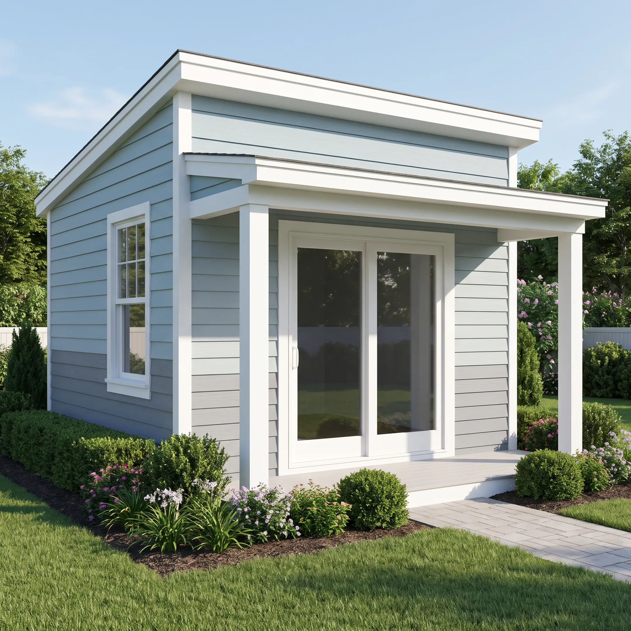 Finished fiber cement siding on coastal home