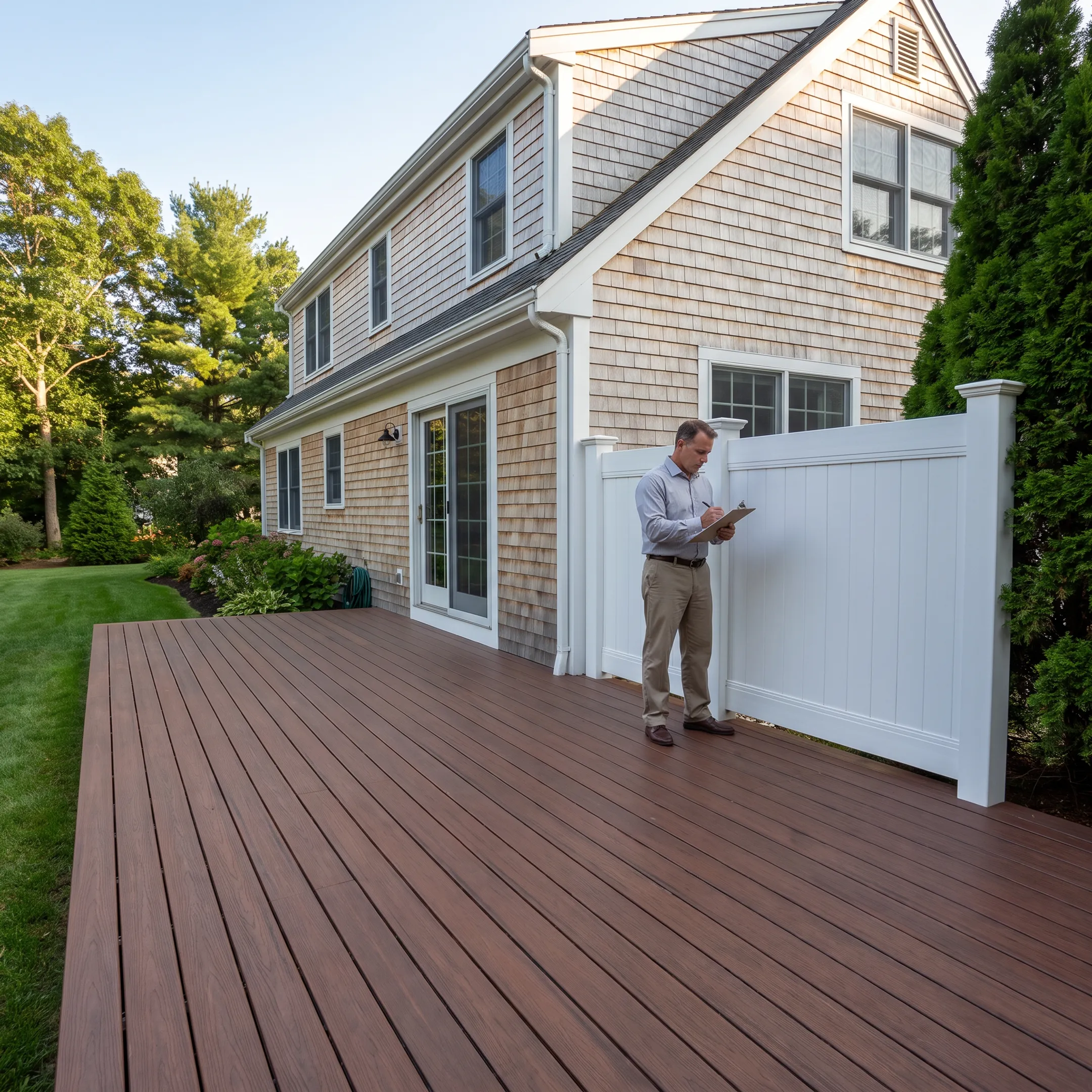 Property manager inspecting a residential home