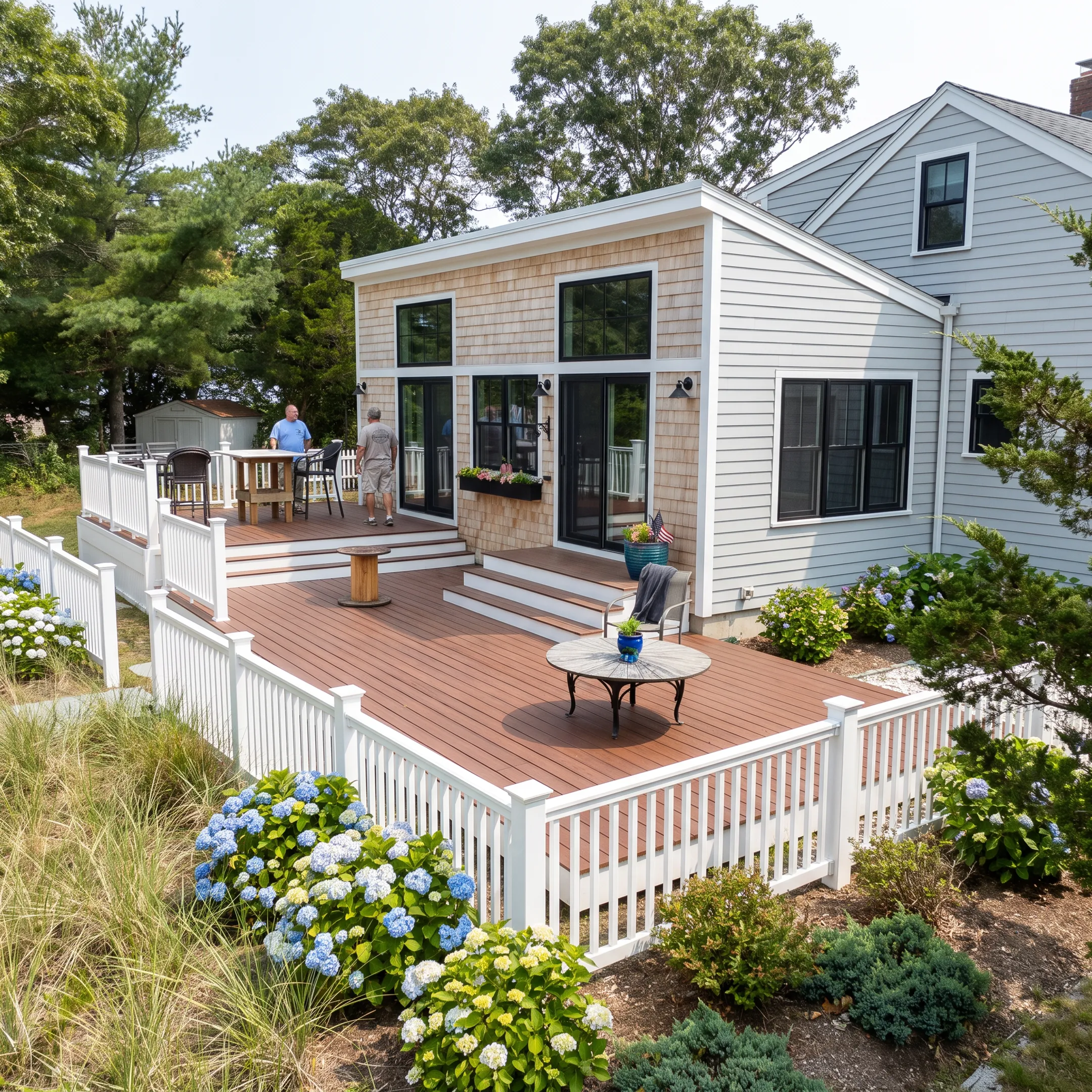 Modern energy-efficient coastal home exterior