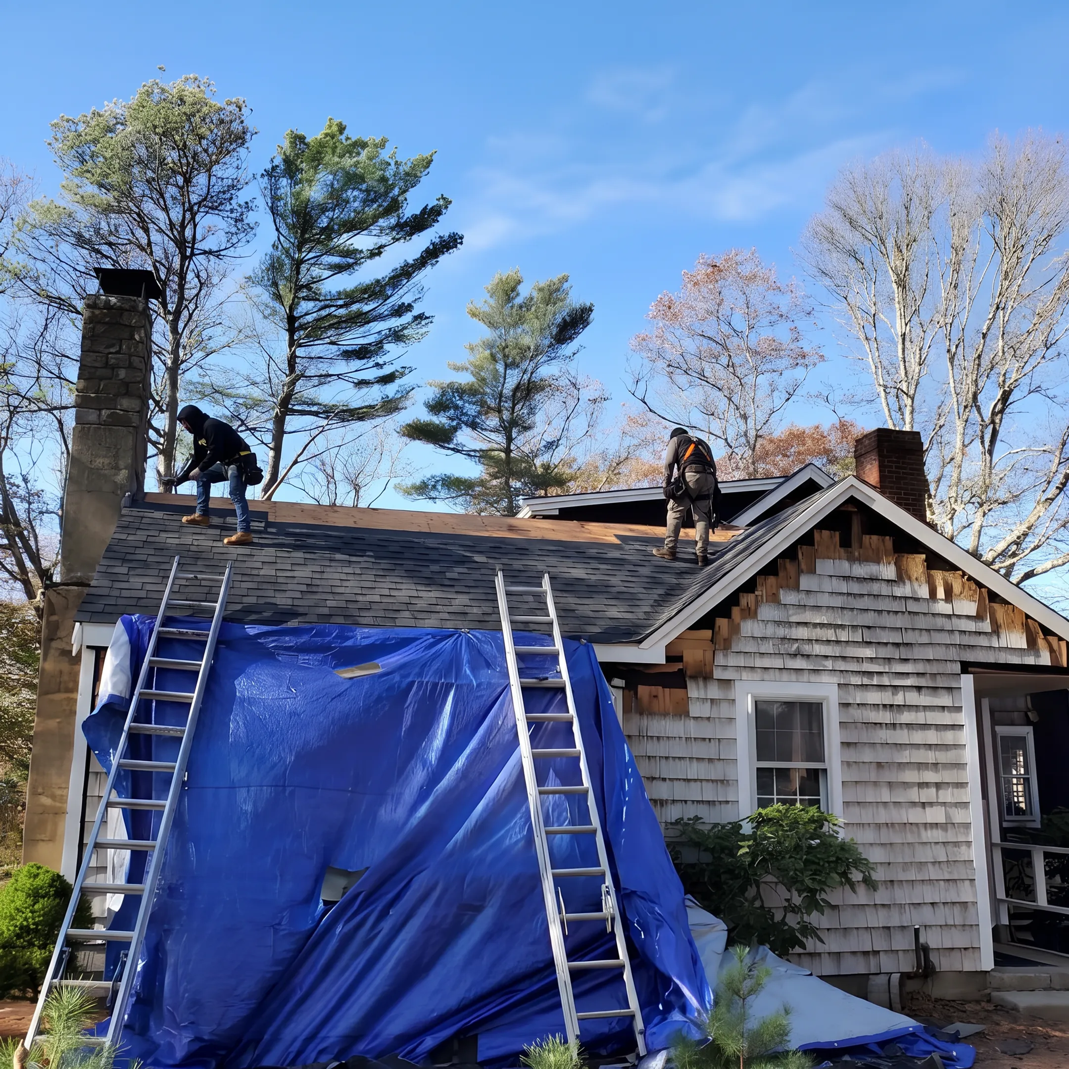 New shingles installed on a home