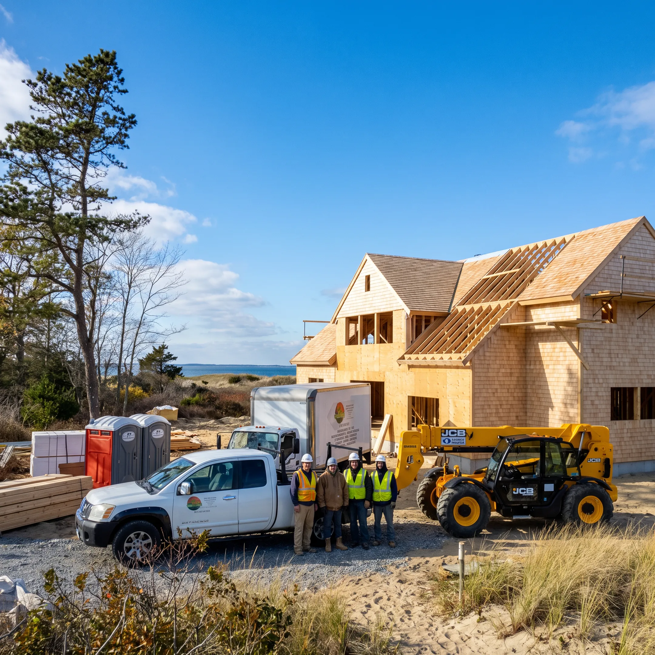 Coastal custom home under construction