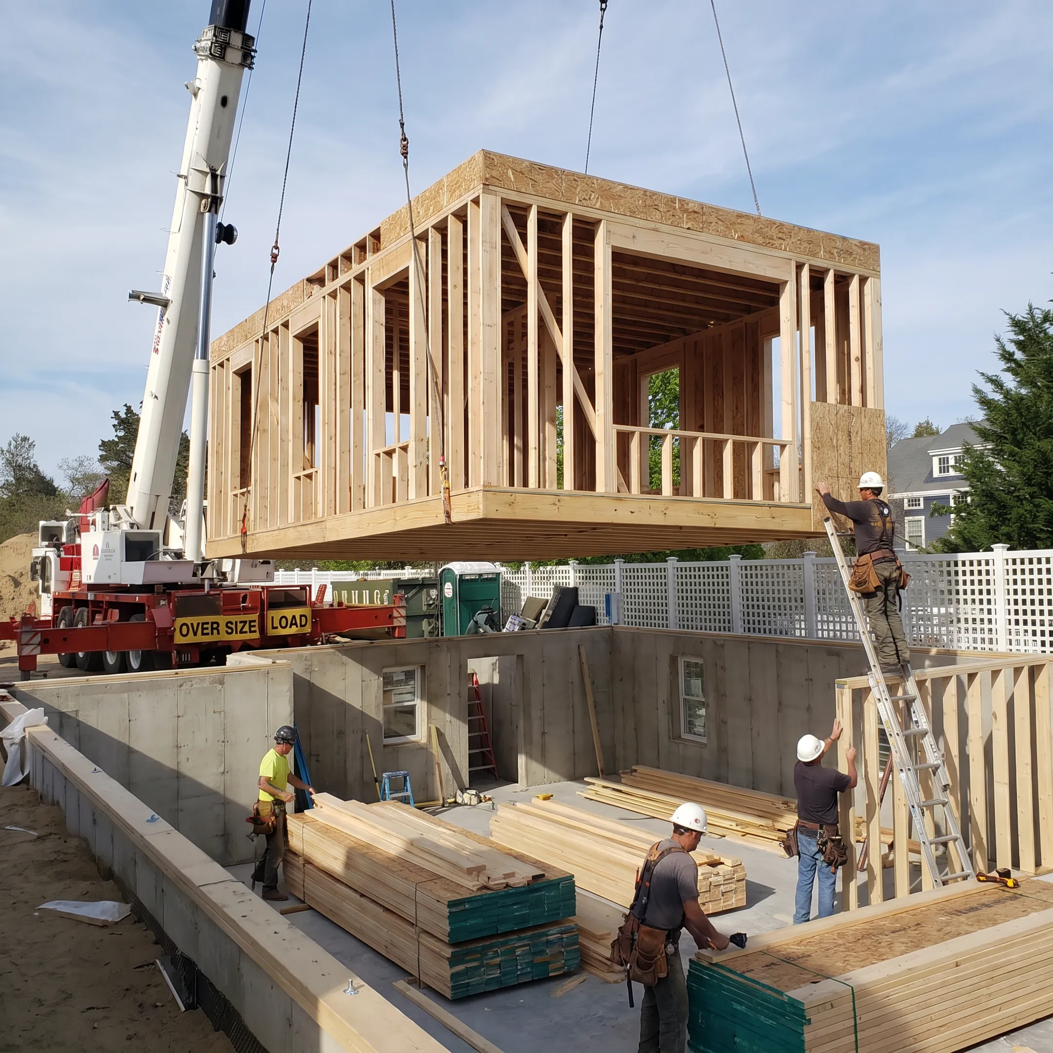 Custom coastal home under construction