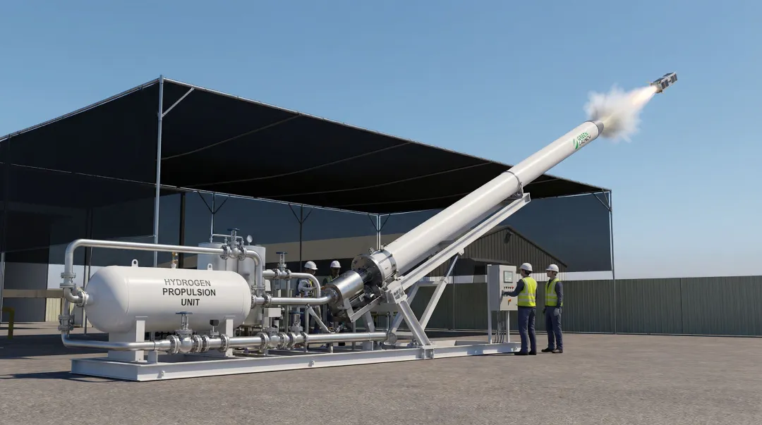 Green Launch hydrogen light-gas propulsion system ground-based CubeSat launch infrastructure