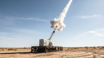 Hypersonic projectile launch vertical firing test reaching stratospheric altitude at proving ground