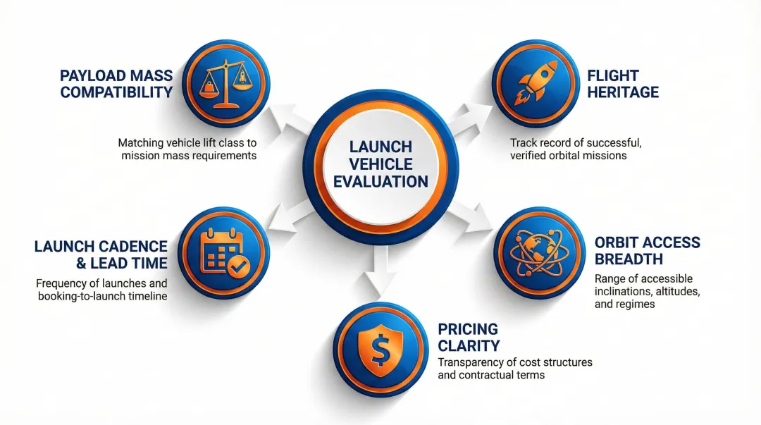 Five criteria framework for evaluating microsatellite launch providers in 2026
