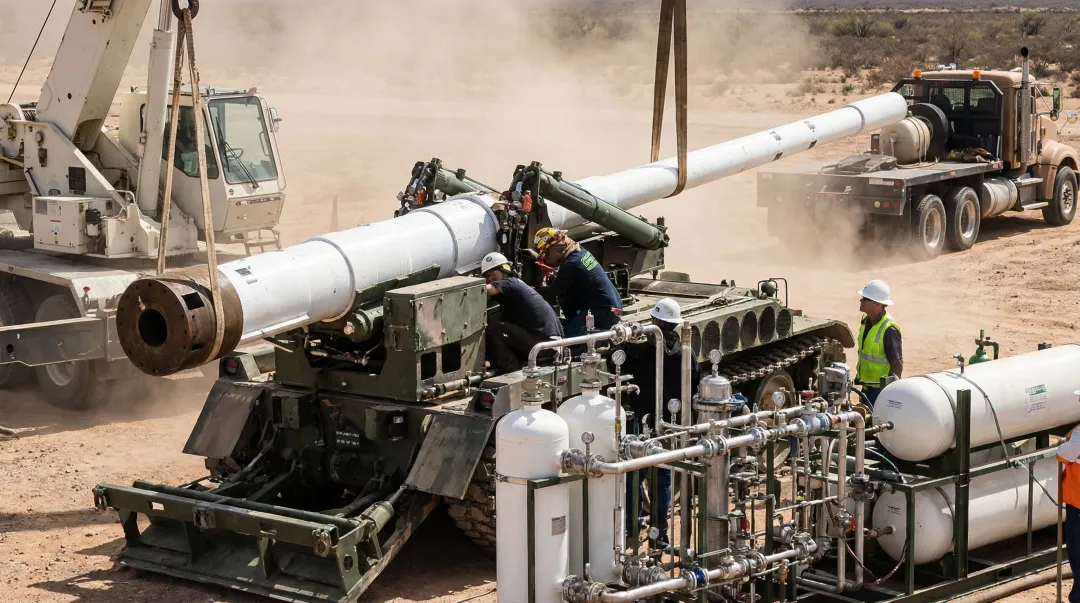 Green Launch light-gas gun launcher achieving Mach 9 velocity in field testing