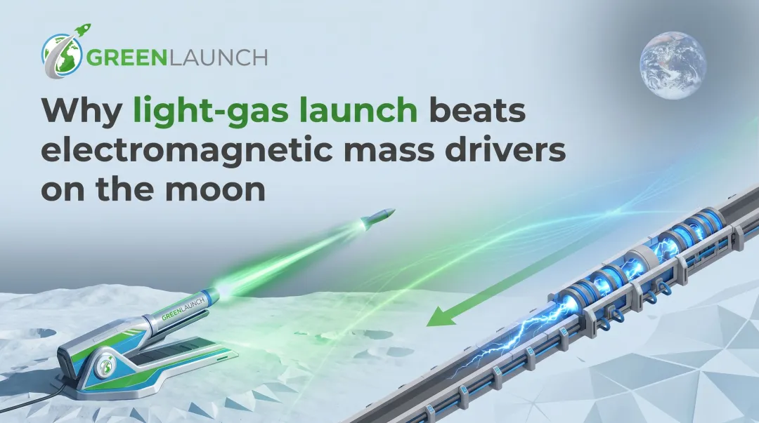 Why light-gas launch beats electromagnetic mass drivers on the moon