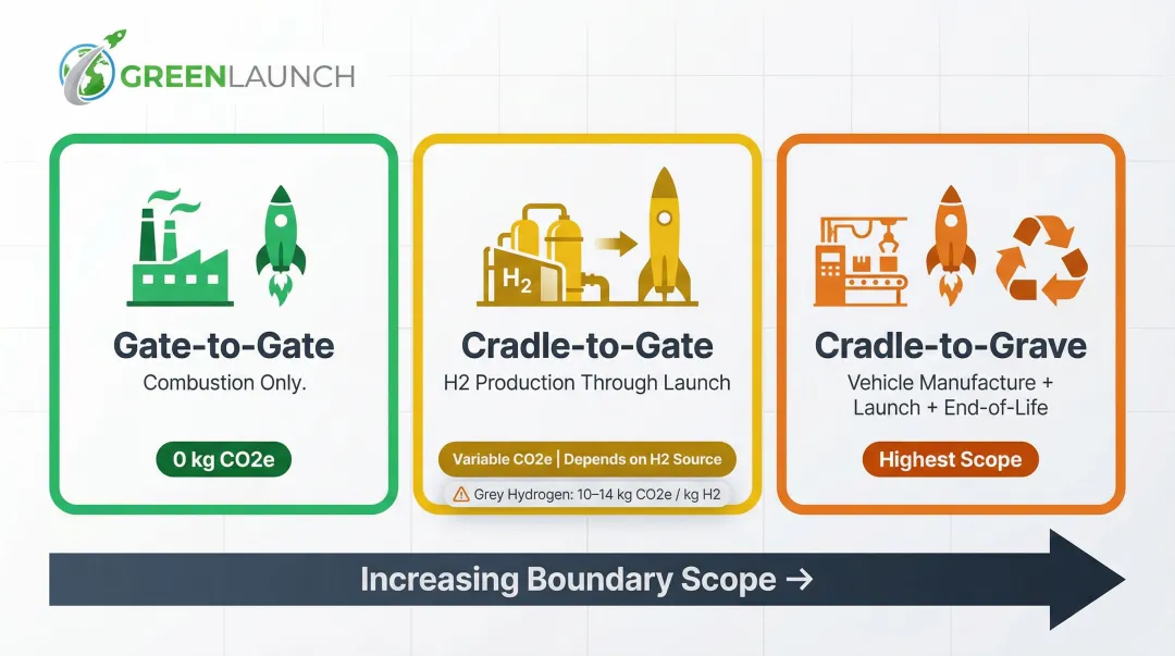 Hydrogen lifecycle boundary stages cradle-to-gate gate-to-gate cradle-to-grave emissions scope comparison