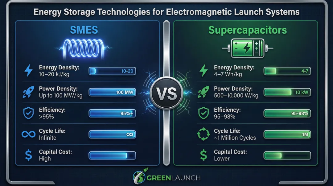 SMES versus supercapacitor energy storage systems side-by-side specification comparison