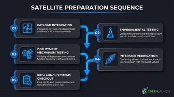 5-step small satellite preparation checklist from payload integration to systems checkout