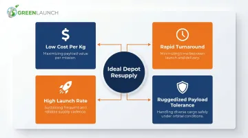 Four key depot resupply requirements comparison chart low cost rapid turnaround