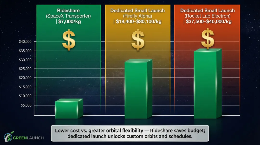 CubeSat launch cost comparison rideshare versus dedicated small launch vehicles 2024