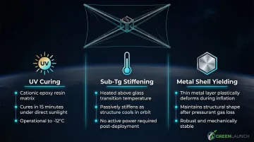 Inflatable deployable rigidization methods UV curing sub-Tg stiffening metal shell yielding comparison