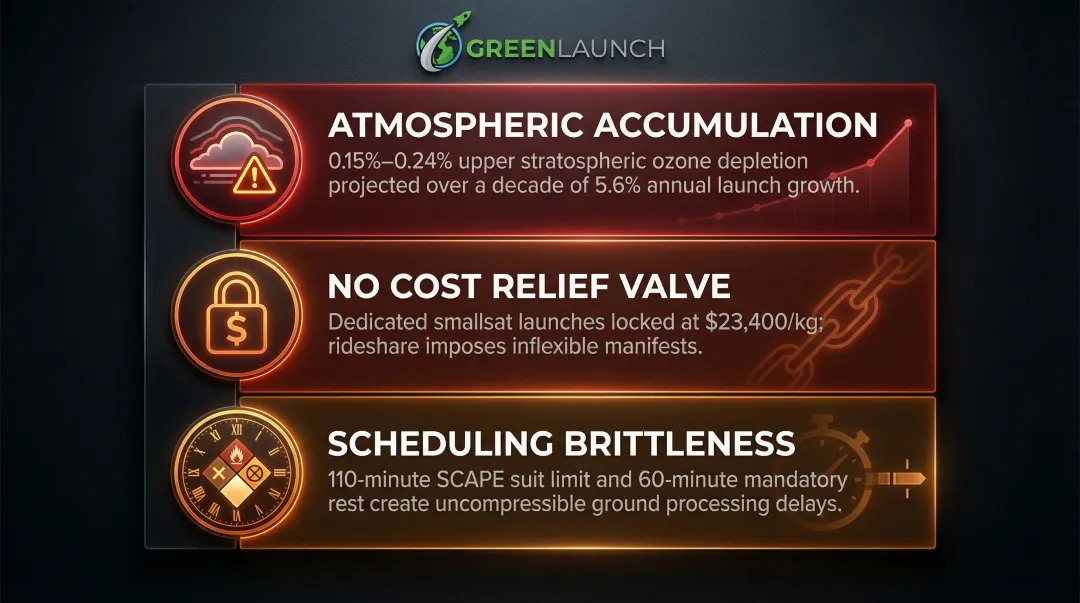 Three consequences of missing propellant recycling atmospheric cost and scheduling risks