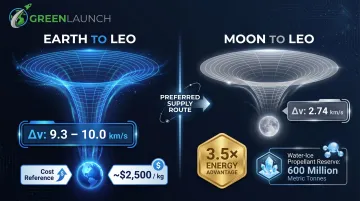 Lunar versus Earth gravity well delta-v comparison for LEO supply chain logistics