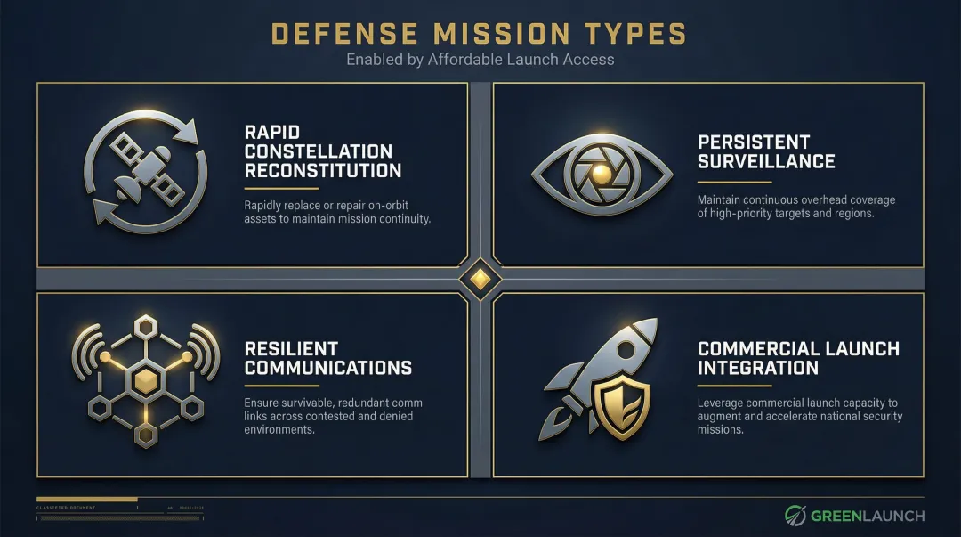 Four key military space missions enabled by affordable low-cost launch access