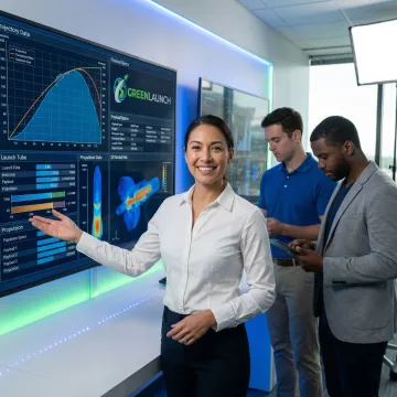 Engineers analyzing suborbital launch feasibility data