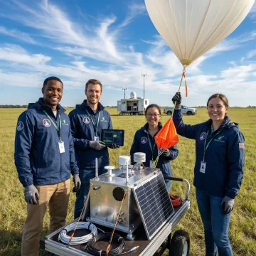 High-altitude balloon launch preparation