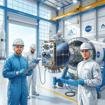 Aerospace team preparing urgent payload launch