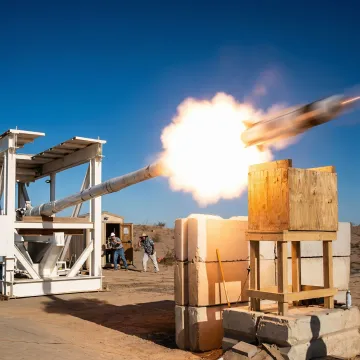 Impulse-accelerated launch system in testing