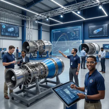 Launch engineering team reviewing propulsion and payload systems