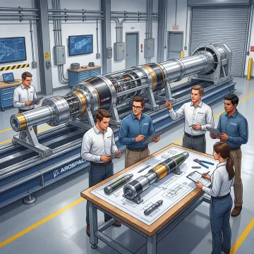 Engineers reviewing impulse accelerator mission setup